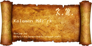 Kelemen Márk névjegykártya